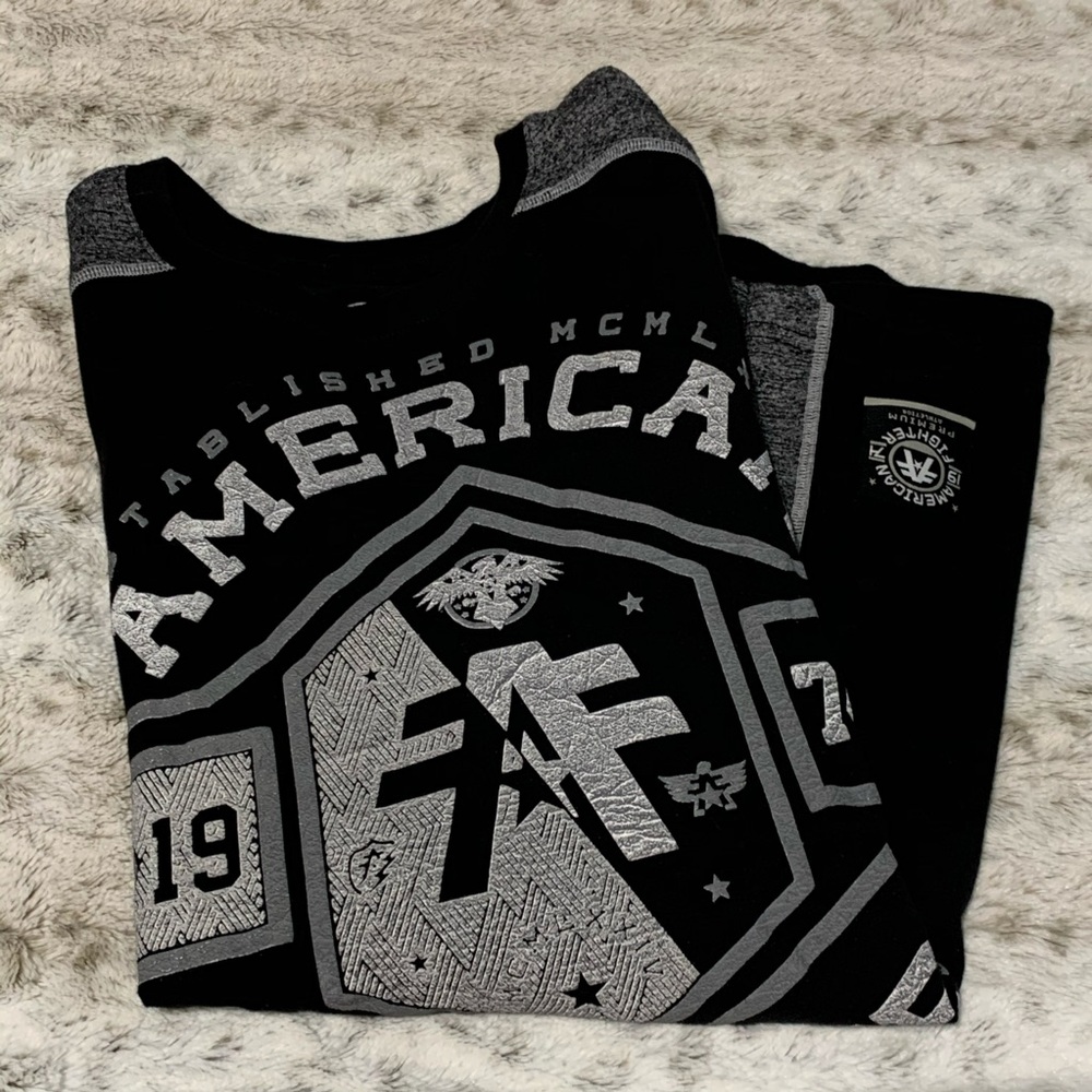American Fighter Shirt Grey and Black